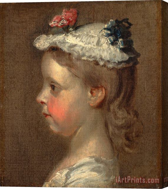 William Hogarth Study of a Girl's Head Stretched Canvas Print / Canvas Art