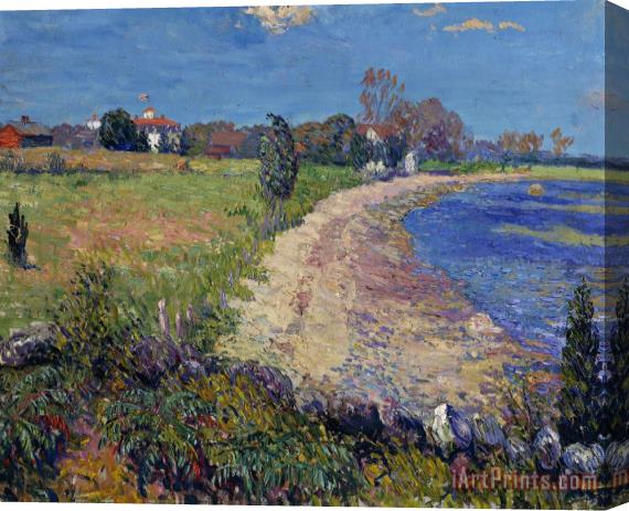 William James Glackens Curving Beach Stretched Canvas Painting / Canvas Art