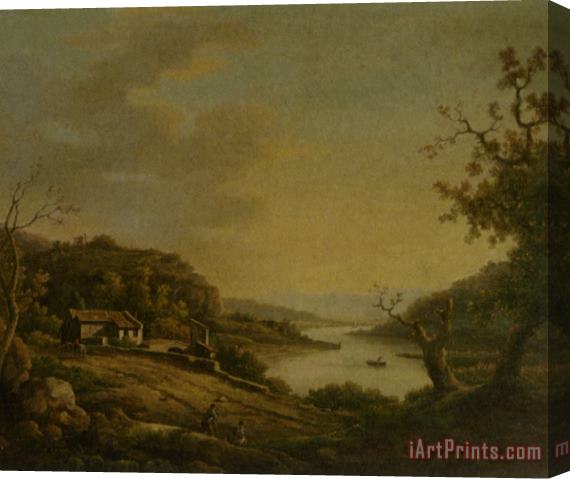 William Marlow A River Landscape Stretched Canvas Print / Canvas Art