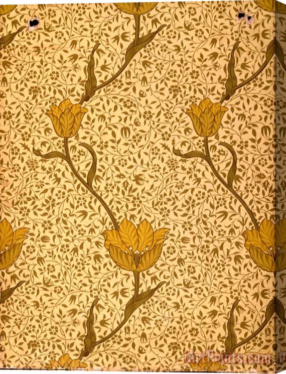 William Morris Garden Tulip Wallpaper Design Stretched Canvas Painting / Canvas Art