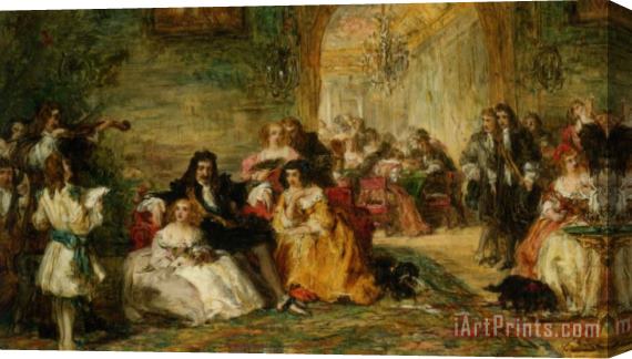 William Powell Frith Study for The Last Sunday of Charles II Stretched Canvas Print / Canvas Art