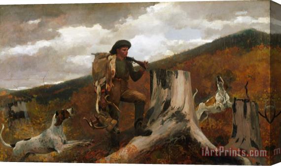 Winslow Homer A Huntsman And Dogs Stretched Canvas Print / Canvas Art