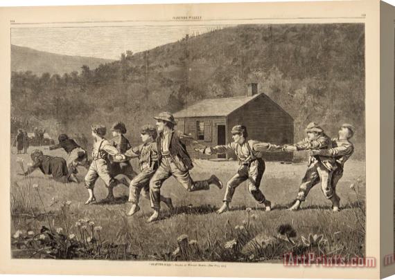 Winslow Homer Snap The Whip, From Harper's Weekly, September 20, 1873, Pp. 245 25 Stretched Canvas Painting / Canvas Art