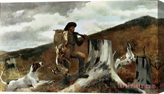 Winslow Homer The Hunter and his Dogs Stretched Canvas Print / Canvas Art