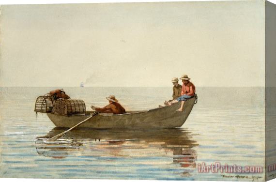 Winslow Homer Three Boys in a Dory with Lobster Pots Stretched Canvas Print / Canvas Art