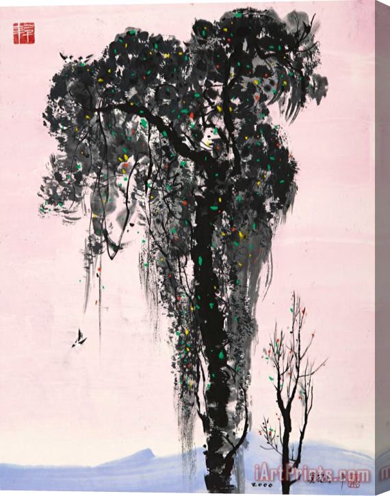 Wu Guanzhong Ancient Tree, 2000 Stretched Canvas Print / Canvas Art
