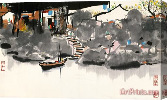 Wu Guanzhong Hometown Stretched Canvas Painting / Canvas Art