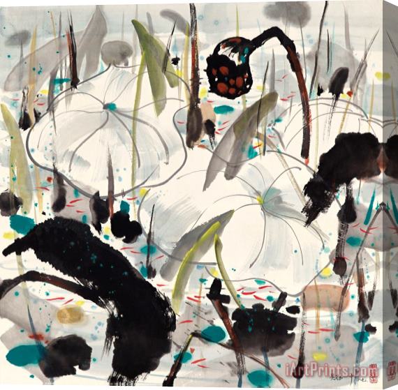 Wu Guanzhong Lotus Stretched Canvas Print / Canvas Art
