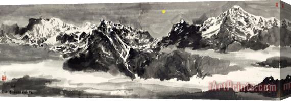 Wu Guanzhong Mount Yulong in The Moonlight, 1978 Stretched Canvas Print / Canvas Art