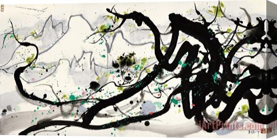 Wu Guanzhong Soul of The Pine 松魂 Stretched Canvas Print / Canvas Art