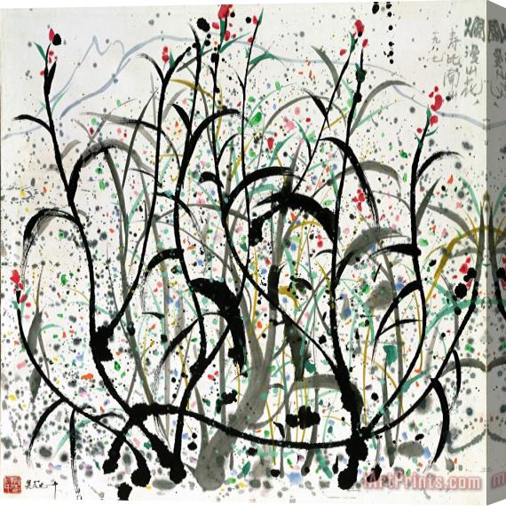 Wu Guanzhong Wild Flowers, 1987 Stretched Canvas Print / Canvas Art