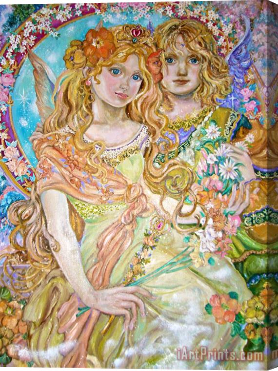 Yumi Sugai The Lovers of The Spring Angel Stretched Canvas Painting / Canvas Art