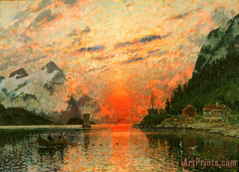 Adelsteen Normann A Fjord Art Painting