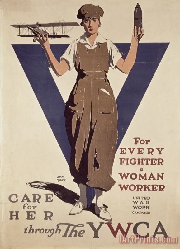 For Every Fighter a Woman Worker painting - Adolph Treidler For Every Fighter a Woman Worker Art Print