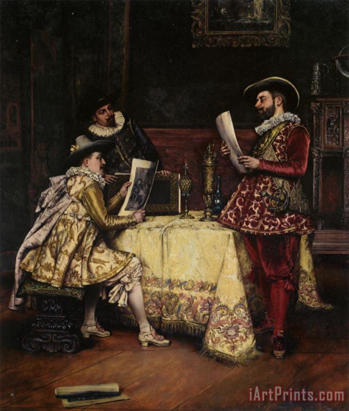 The Connoisseurs painting - Adolphe Alexandre Lesrel The Connoisseurs Art Print