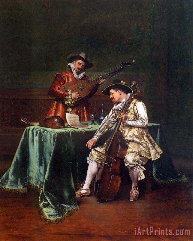 The Musicians painting - Adolphe Alexandre Lesrel The Musicians Art Print