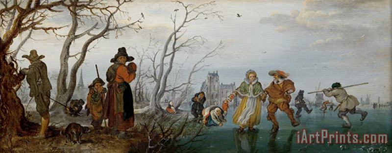 Winter (amusement on The Ice) painting - Adriaen Pietersz. van de Venne Winter (amusement on The Ice) Art Print