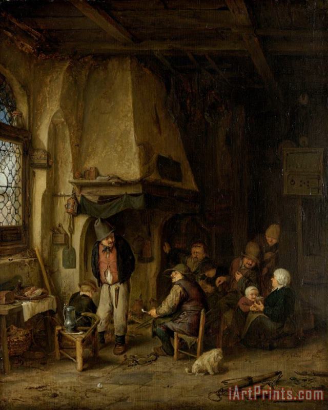 Adriaen Van Ostade 'the Skaters': Peasants in an Interior Art Print