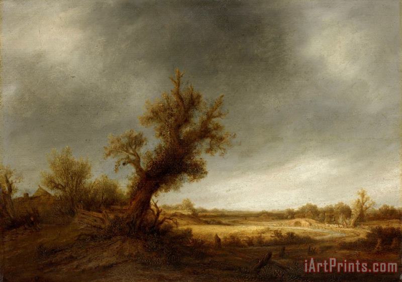 Adriaen Van Ostade Landscape with an Old Oak Art Print
