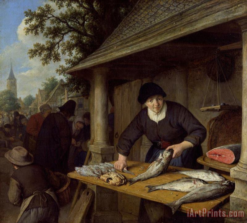 The Fishwife painting - Adriaen Van Ostade The Fishwife Art Print