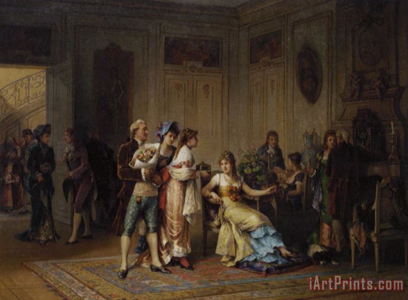 Adrien De Boucherville The Gift for The Chatelaine Art Painting