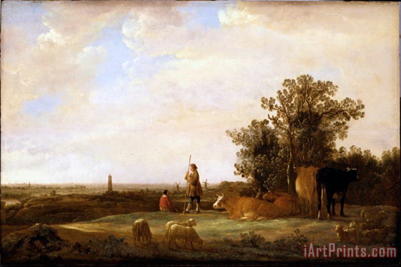 View on a Plain painting - Aelbert Cuyp View on a Plain Art Print