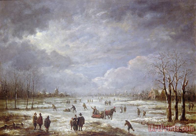 Winter Landscape painting - Aert van der Neer Winter Landscape Art Print