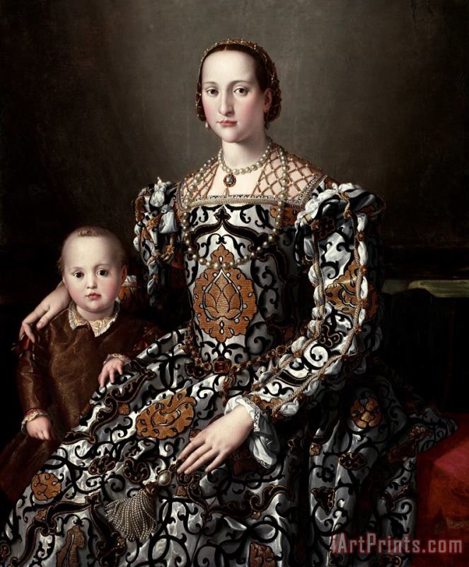 Eleonora of Toledo And Her Son painting - Agnolo Bronzino Eleonora of Toledo And Her Son Art Print