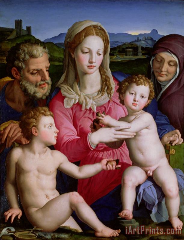 Agnolo Bronzino Holy Family with St Anne and the infant St John the Baptist Art Print