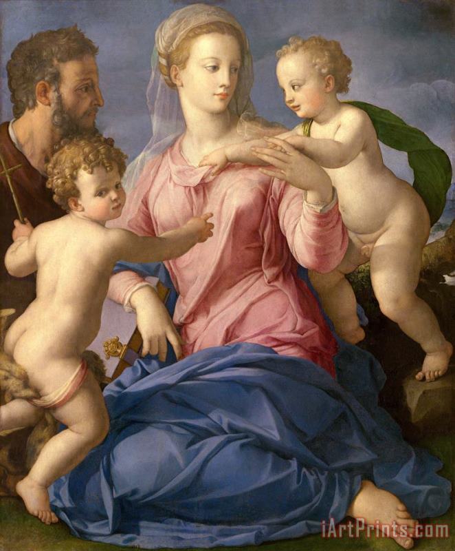 Agnolo Bronzino The Holy Family with The Infant Saint John The Baptist (madonna Stroganoff) Art Print