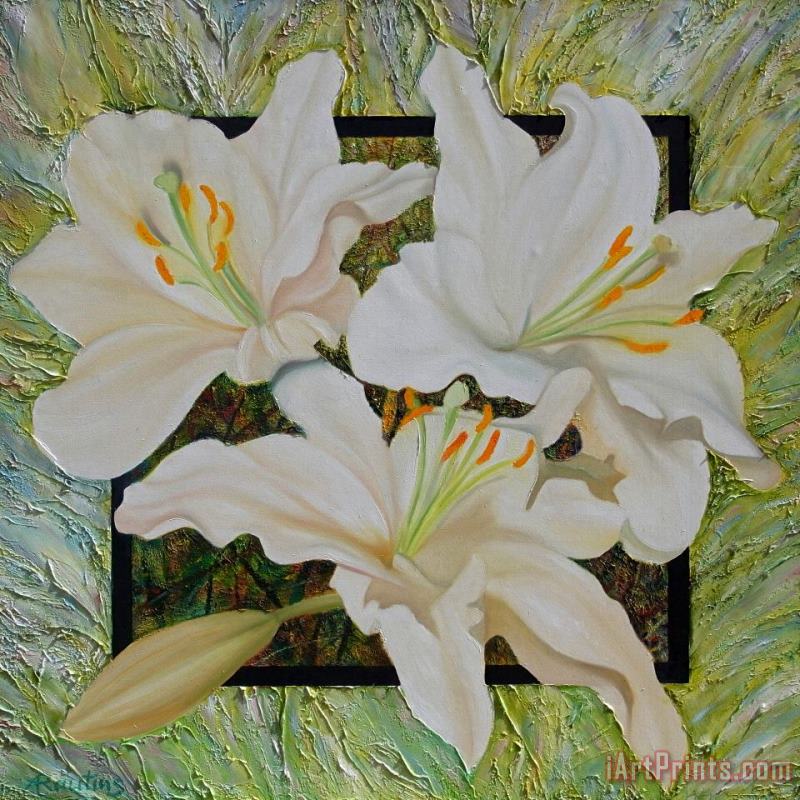 Agris Rautins Lilies Art Painting