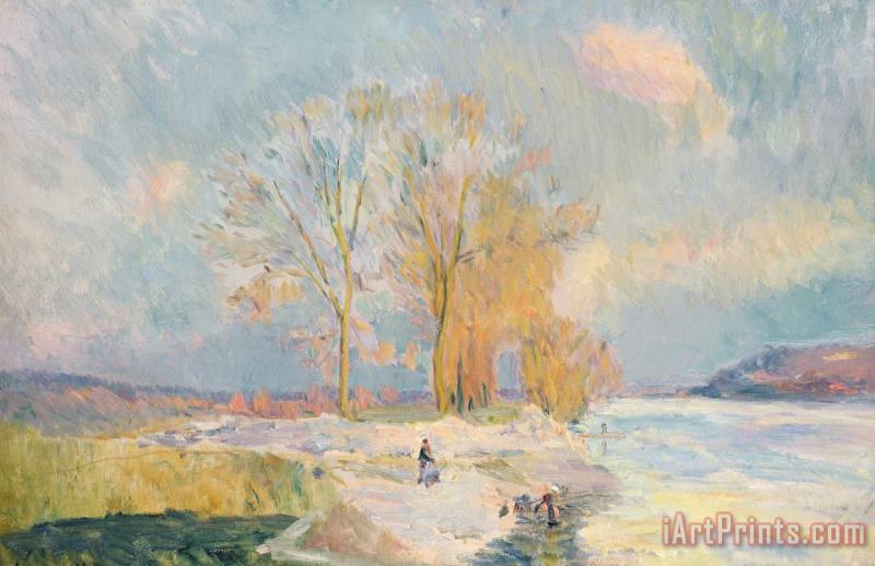 Banks Of The Seine And Vernon In Winter painting - Albert-Charles Lebourg Banks Of The Seine And Vernon In Winter Art Print