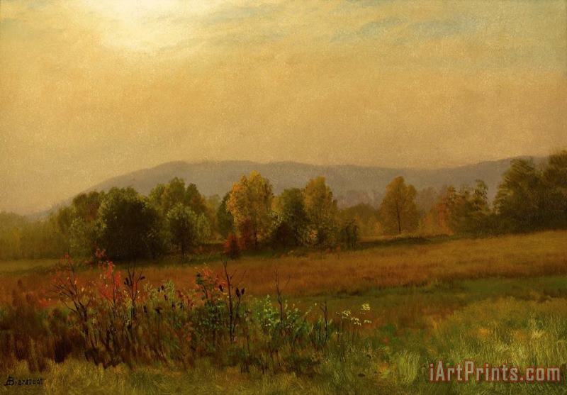 Autumn Landscape, 1880 painting - Albert Bierstadt Autumn Landscape, 1880 Art Print