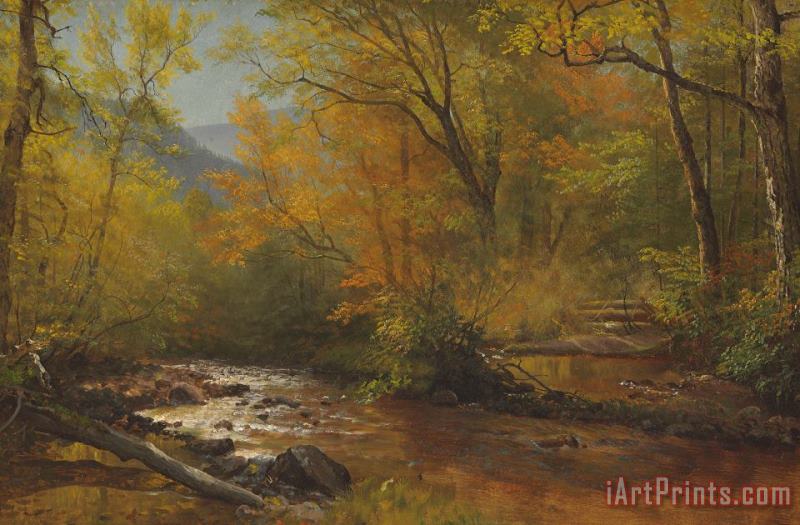 Albert Bierstadt Brook In Woods Art Painting