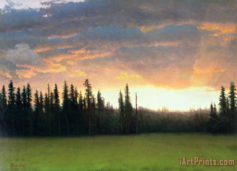 California Sunset painting - Albert Bierstadt California Sunset Art Print