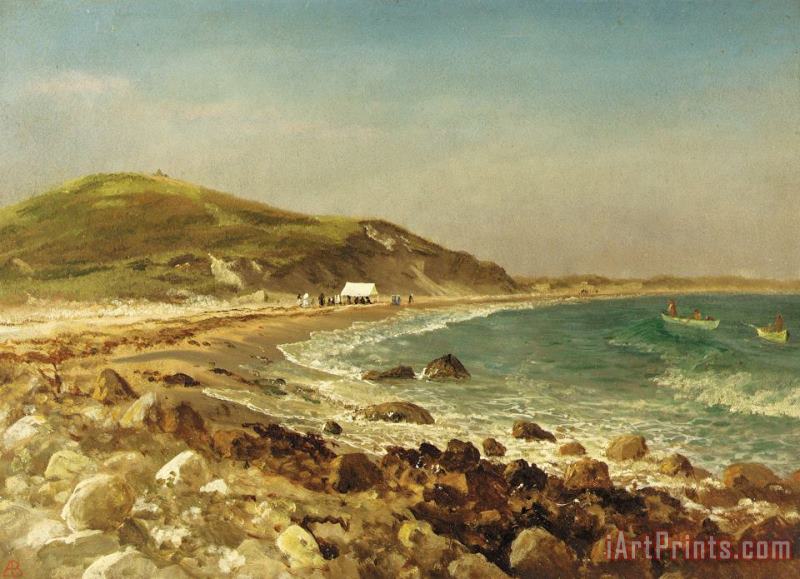 Coastal Scene painting - Albert Bierstadt Coastal Scene Art Print