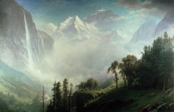 Albert Bierstadt Majesty of the Mountains painting