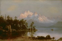 Albert Bierstadt Mountain Canoeing painting