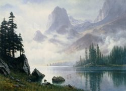 Albert Bierstadt Mountain out of the Mist painting