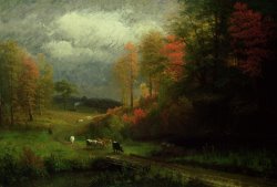 Albert Bierstadt Rainy Day in Autumn painting