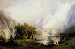 Albert Bierstadt Rocky Mountain Landscape painting