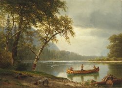 Albert Bierstadt Salmon fishing on the Caspapediac River painting
