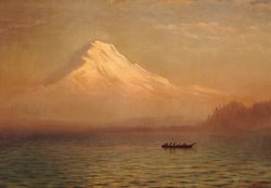 Albert Bierstadt Sunrise on Mount Tacoma painting