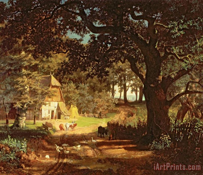 The House in the Woods painting - Albert Bierstadt The House in the Woods Art Print