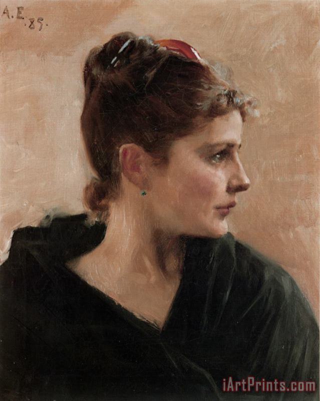 Albert Edelfelt Portrait of a Young Lady Art Painting