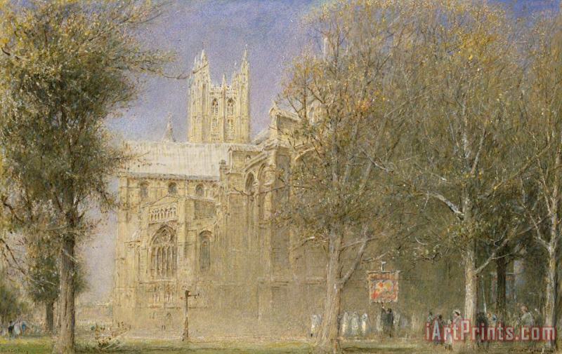 Albert Goodwin Canterbury Cathedral Art Painting