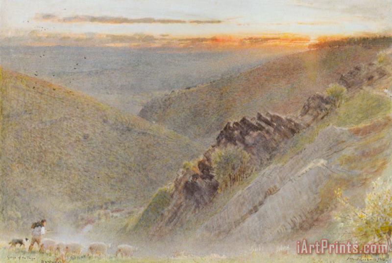 Dartmoor, Gorge of The Teign painting - Albert Goodwin Dartmoor, Gorge of The Teign Art Print