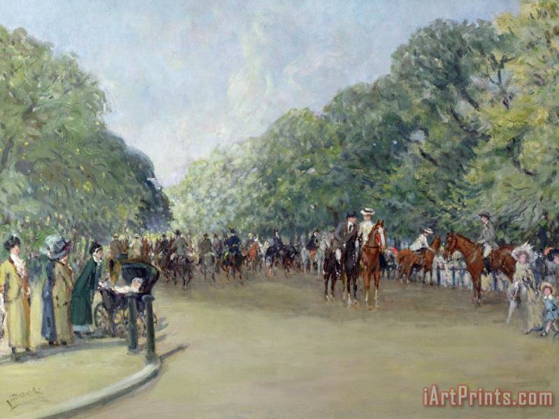 Albert Jnr Ludovici View Of Hyde Park With Figures On Rotten Row Art Painting