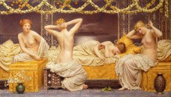 Albert Joseph Moore A Summer Night painting