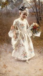 Albert Raudnitz The Little Flower Girl painting